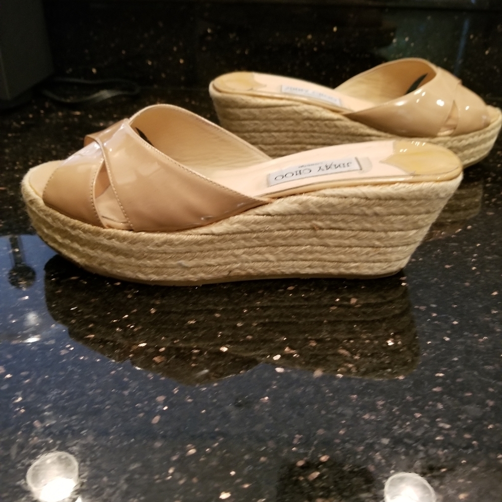Jimmy Choo Espadrill Slide Sandals Espadrille Nude